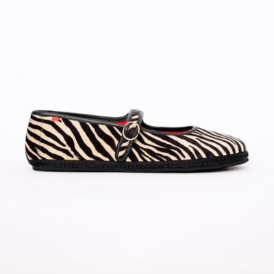 Bailarina barefoot Mary Jane Zebra Barevene