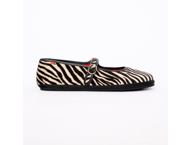 Bailarina barefoot Mary Jane Zebra Barevene