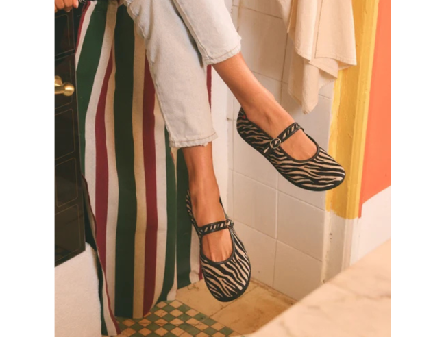 Bailarina barefoot Mary Jane Zebra Barevene