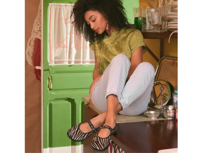 Bailarina barefoot Mary Jane Zebra Barevene