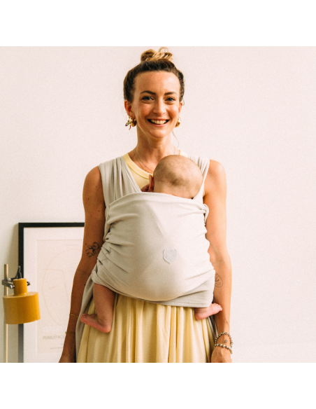 Fular elástico preanudado Cuddle Band 2 Light Grey Koala BabyCare