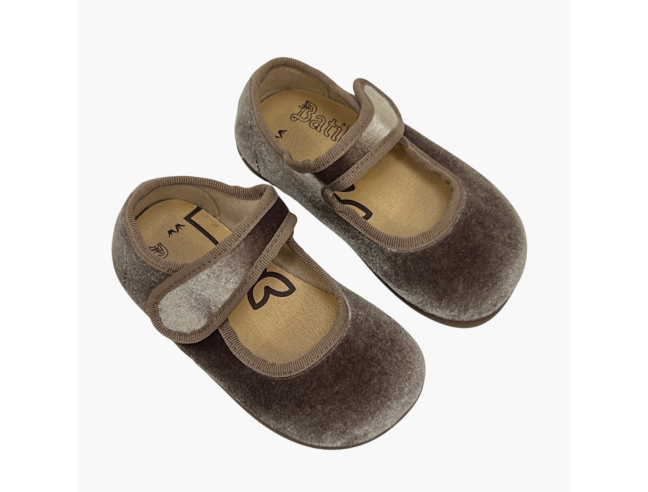 Merceditas barefoot terciopelo Taupe Batilas