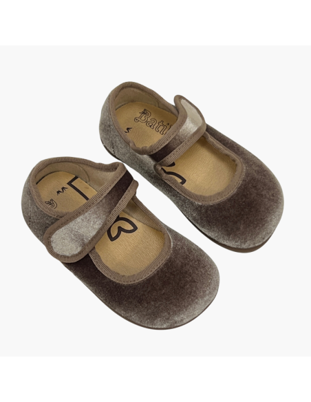 Merceditas barefoot terciopelo Taupe Batilas