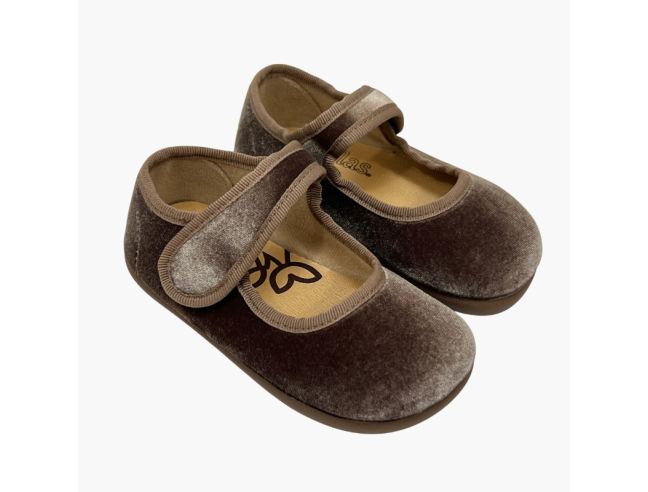Merceditas barefoot terciopelo Taupe Batilas