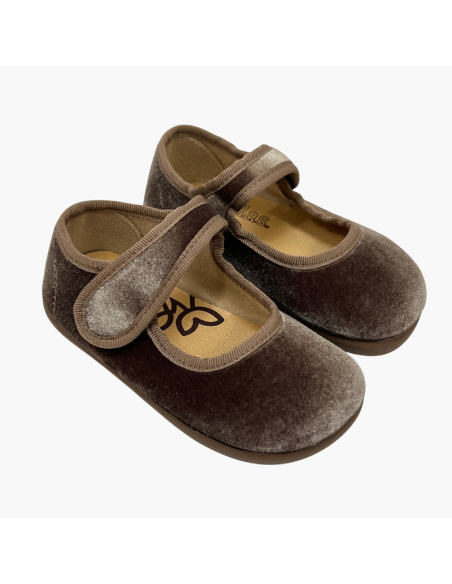 Merceditas barefoot terciopelo Taupe Batilas