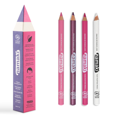 Set 4 Lápices Finos Namaki (Morado, Fucsia, Rosa y Blanco)