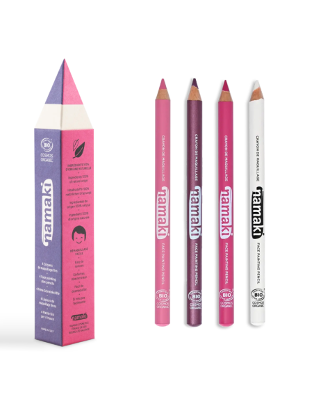 Set 4 Lápices Finos Namaki (Morado, Fucsia, Rosa y Blanco)