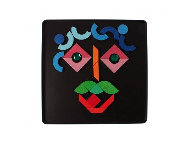 Puzzle magnético Grimm's (Triangle, Square, Circle con piezas brillantes)