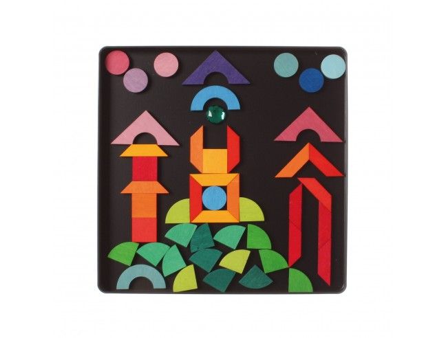 Puzzle magnético Grimm's (Triangle, Square, Circle con piezas brillantes)