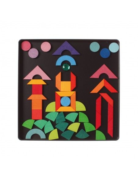Puzzle magnético Grimm's (Triangle, Square, Circle con piezas brillantes)