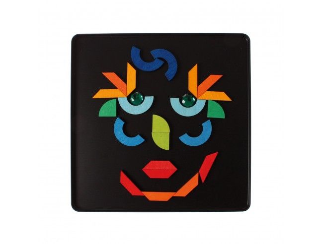 Puzzle magnético Grimm's (Triangle, Square, Circle con piezas brillantes)