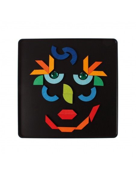 Puzzle magnético Grimm's (Triangle, Square, Circle con piezas brillantes)