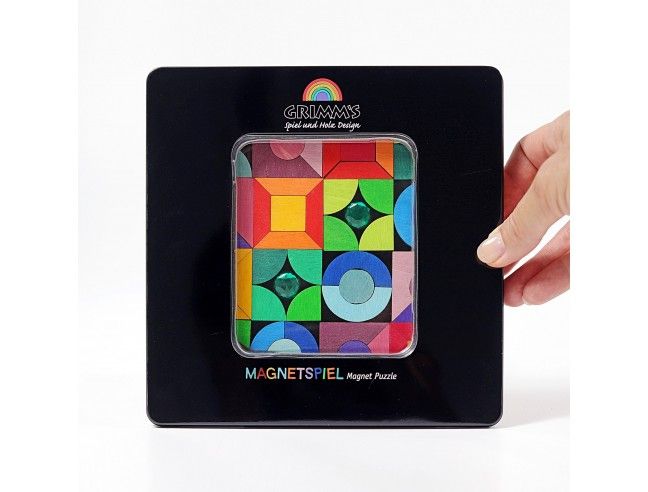 Puzzle magnético Grimm's (Triangle, Square, Circle con piezas brillantes)