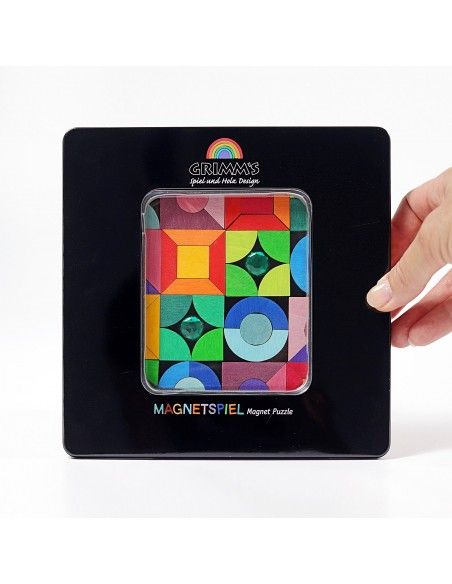 Puzzle magnético Grimm's (Triangle, Square, Circle con piezas brillantes)