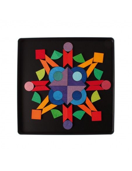 Puzzle magnético Grimm's (Triángulo, Escuadra, Círculo y piezas brillantes)