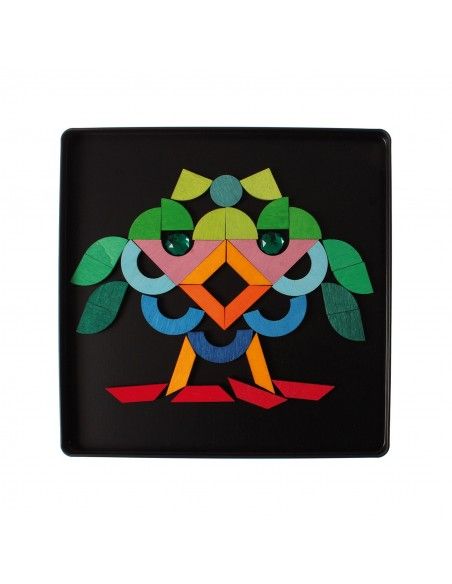 Puzzle magnético Grimm's (Triángulo, Escuadra, Círculo y piezas brillantes)