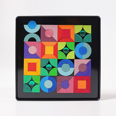 Puzzle magnético Grimm's (Triangle, Square, Circle con piezas brillantes)