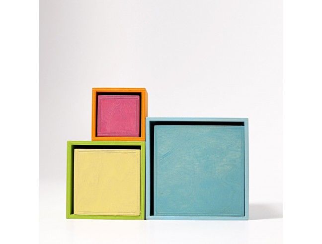 Cajas encajables y apilables grandes GRIMM´S Pastel