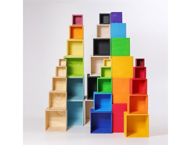 Cajas encajables y apilables grandes GRIMM´S Pastel