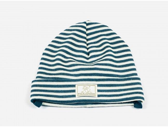 Gorro lana/seda CON VUELTA natur/turques PICKAPOOH