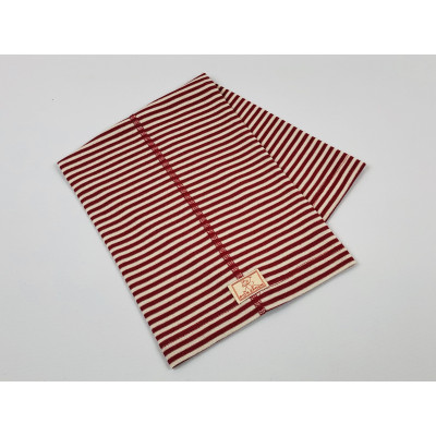Cuello lana/seda natur/rojo PICKAPOOH