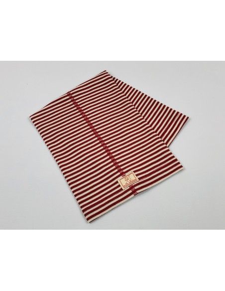 Cuello lana/seda natur/rojo PICKAPOOH