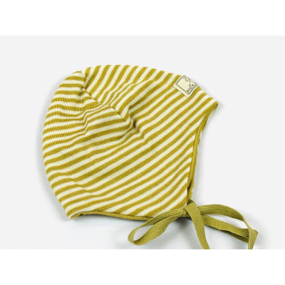 Gorro bebé lana/seda mostaza PICKAPOOH