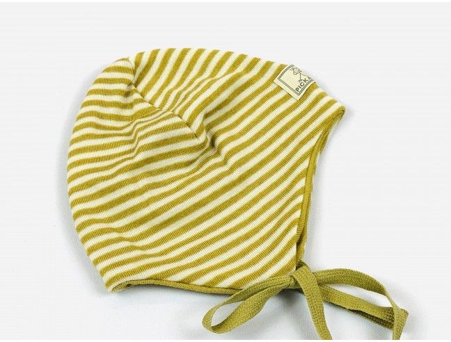 Gorro bebé lana/seda mostaza PICKAPOOH