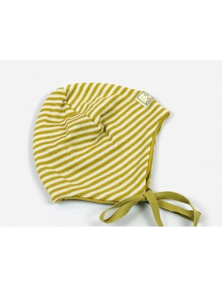 Gorro bebé lana/seda mostaza PICKAPOOH