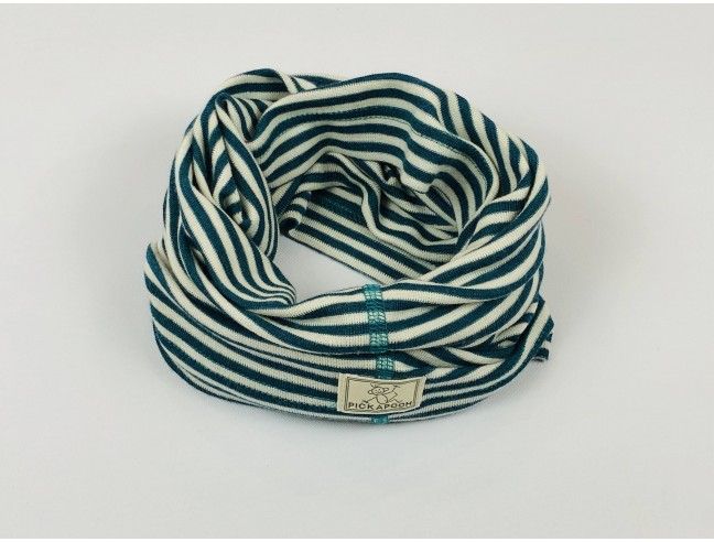 Cuello lana/seda natur-azul PICKAPOOH