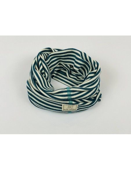 Cuello lana/seda natur-azul PICKAPOOH
