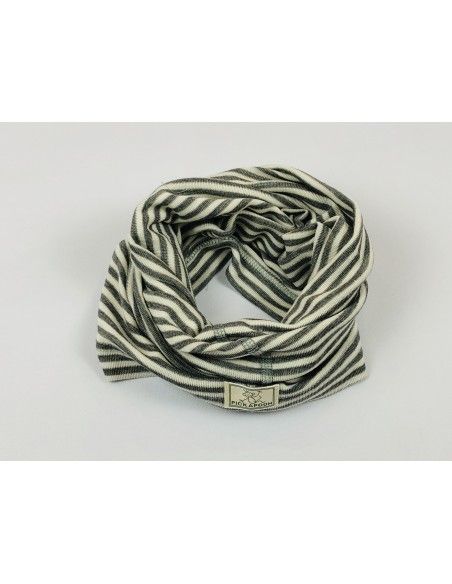 Cuello lana/seda natur/gris PICKAPOOH