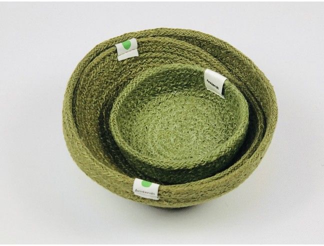 Cesta profunda verde Yute Anidando (unidad)