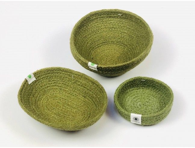 Cesta profunda verde Yute Anidando (unidad)