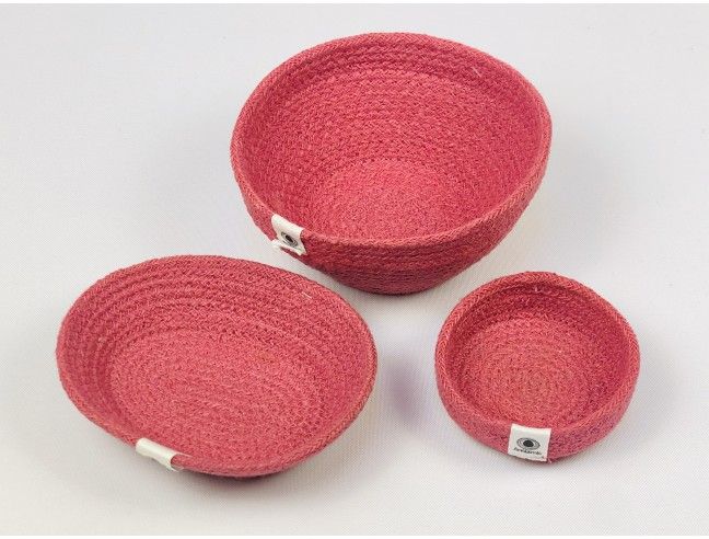 Cesta profunda rosa Yute Anidando (unidad)