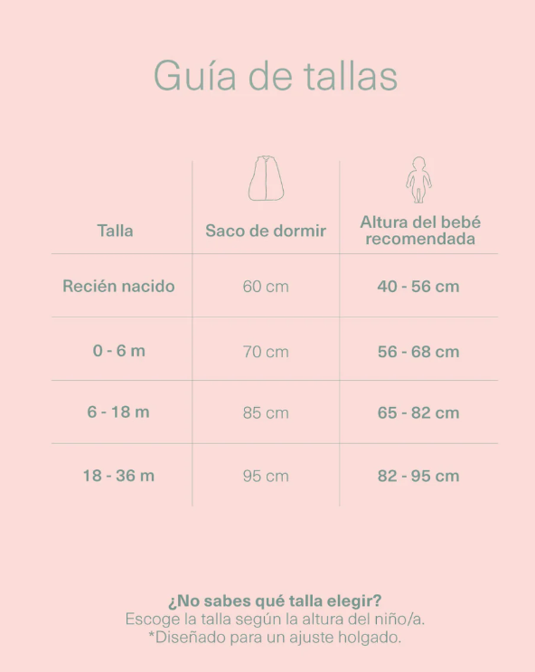 Guía de Tallas Saco de Dormir
